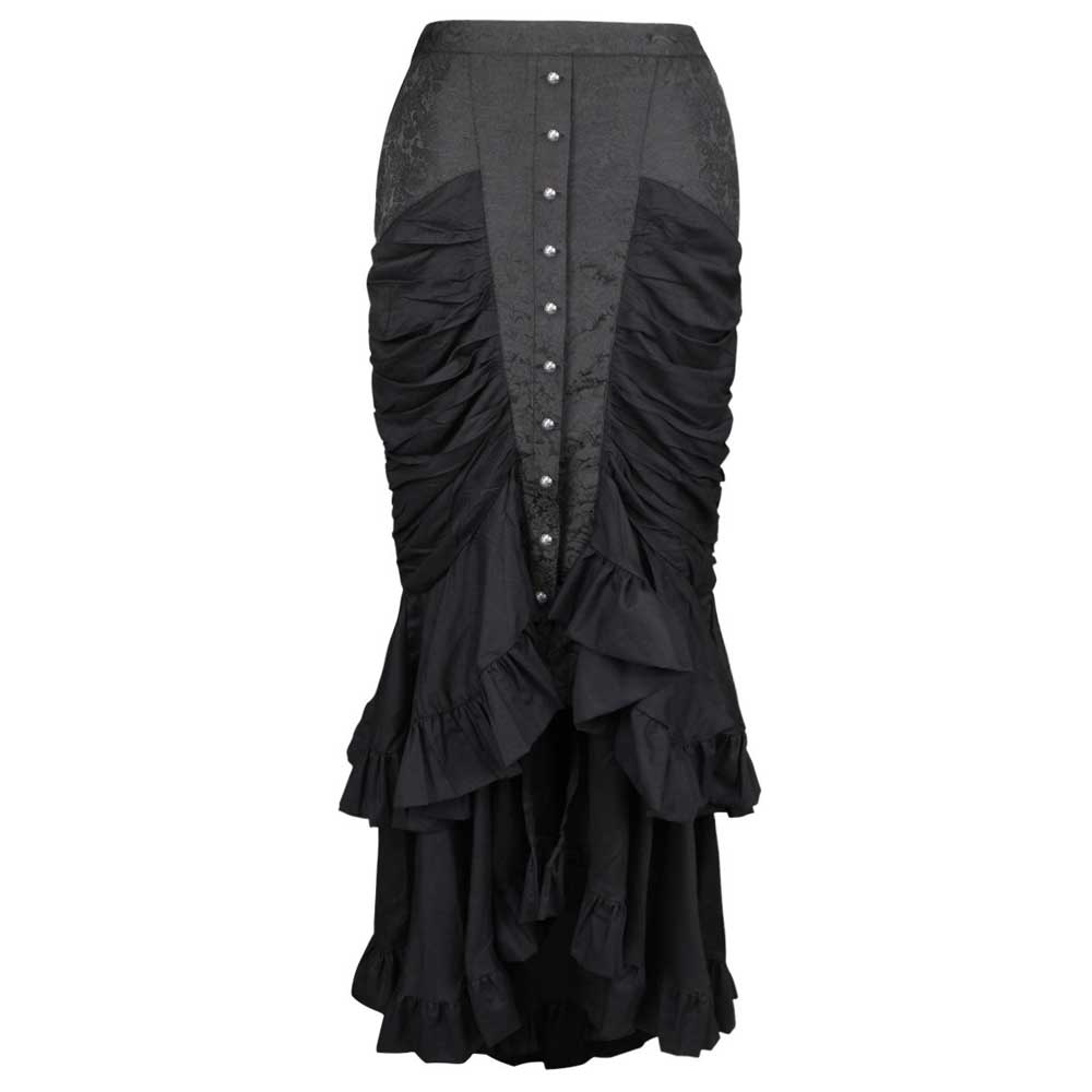Attitude Corsets - Steampunk mermaid skirt Rock - Schwarz